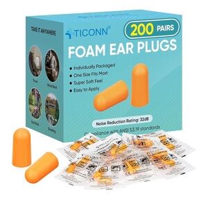 ICON Orange Foam Ear Plugs - 200 Pairs